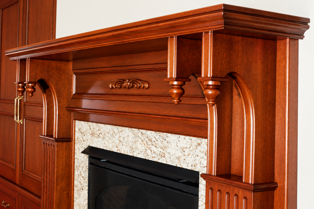 Photo of fireplace mantle